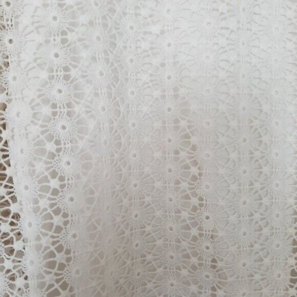 STELLA & DOT Gertie Crochet Eyelet Lace Blouse Boho Top White Sz L - Picture 6 of 12